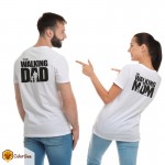 Marškinėliai poroms "The walking dad and mom" Marškinėliai poroms | Colorbee.lt